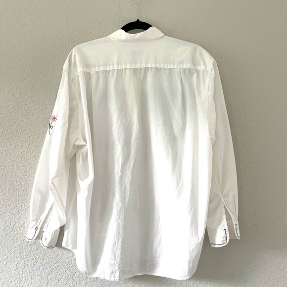 "Garden Script" Banana Republic Button-Down Hand-Painted Floral Shirt - Picture 10 of 11